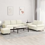 Casa si Gradina - Mobilier - Seturi de mobilier - Seturi living - Set de canapele cu perne, 3 piese, crem, catifea - Infinity.ro