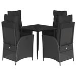 Casa si Gradina - Gradina si terasa - Mobilier exterior - Seturi mobila gradina - Set mobilier de gradina cu perne, 5 piese, negru, poliratan - Infinity.ro