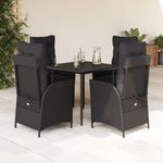Casa si Gradina - Gradina si terasa - Mobilier exterior - Seturi mobila gradina - Set mobilier de gradina cu perne, 5 piese, negru, poliratan - Infinity.ro