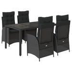 Casa si Gradina - Gradina si terasa - Mobilier exterior - Seturi mobila gradina - Set mobilier de gradina cu perne, 5 piese, negru, poliratan - Infinity.ro