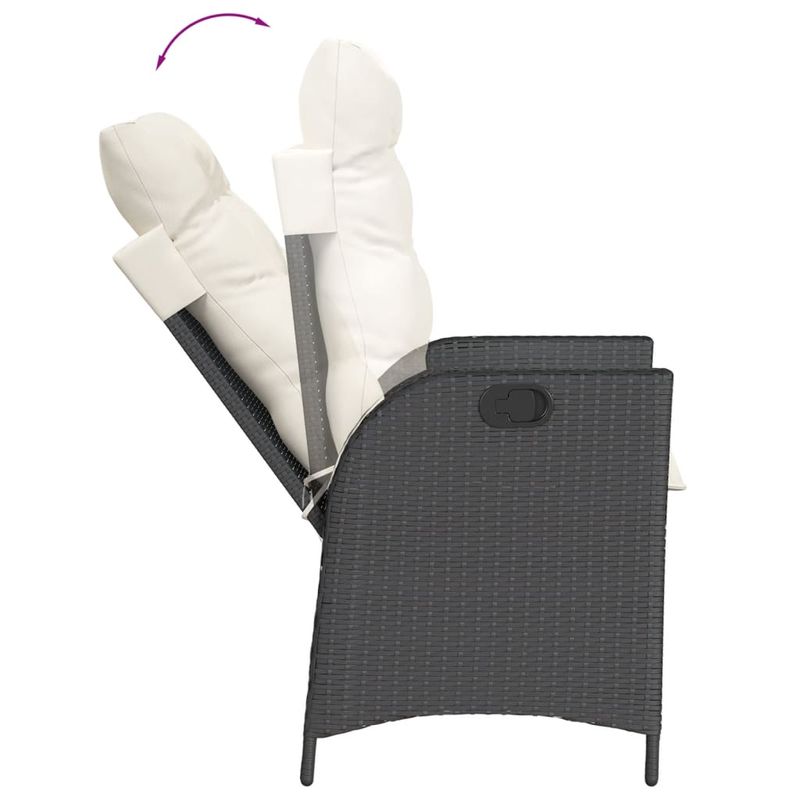Casa si Gradina - Gradina si terasa - Mobilier exterior - Seturi mobila gradina - Set mobilier de gradina cu perne, 5 piese, negru, poliratan - Infinity.ro