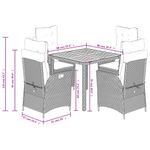 Casa si Gradina - Gradina si terasa - Mobilier exterior - Seturi mobila gradina - Set mobilier de gradina cu perne, 5 piese, negru, poliratan - Infinity.ro