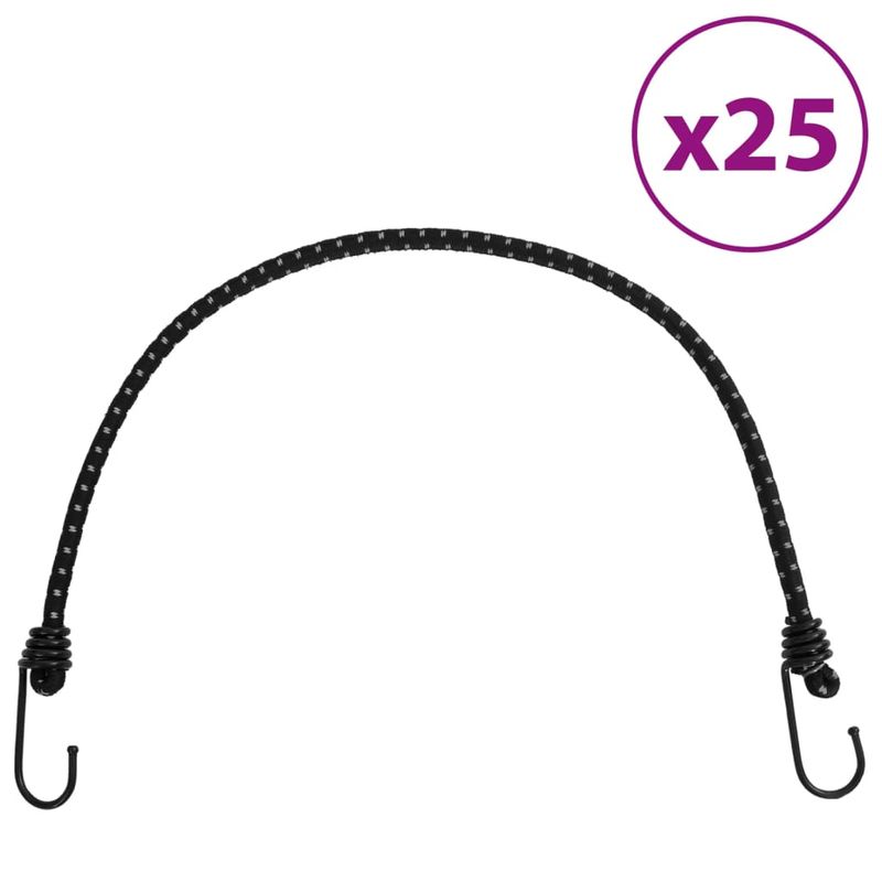 Sport si Outdoor/Camping/Accesorii corturi - Corzi elastice cu benzi reflectorizante/carlige 25 buc. 59 cm - Infinity.ro