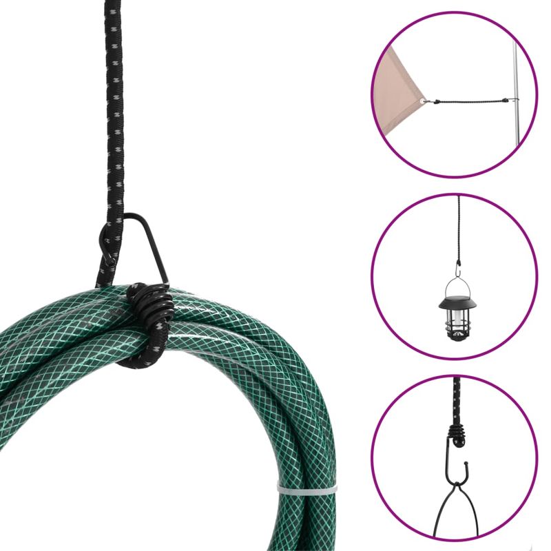 Sport si Outdoor/Camping/Accesorii corturi - Corzi elastice cu benzi reflectorizante/carlige 25 buc. 59 cm - Infinity.ro