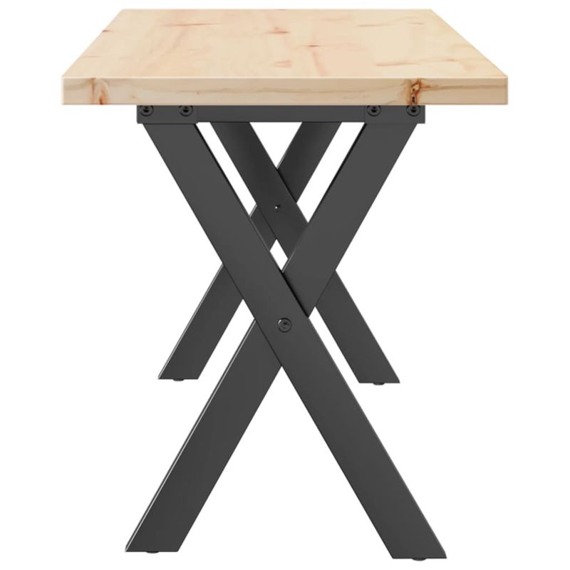 Casa si Gradina - Mobilier - Mese si birouri - Masute de cafea - Masa de cafea, cadru X, 110x40x45,5 cm, lemn masiv pin si fonta - Infinity.ro