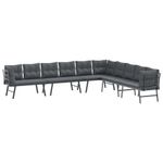 Casa si Gradina - Gradina si terasa - Mobilier exterior - Bancute de gradina - Banci de gradina cu perne 4 buc negru otel vopsit electrostatic - Infinity.ro