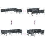 Casa si Gradina - Gradina si terasa - Mobilier exterior - Bancute de gradina - Banci de gradina cu perne 4 buc negru otel vopsit electrostatic - Infinity.ro