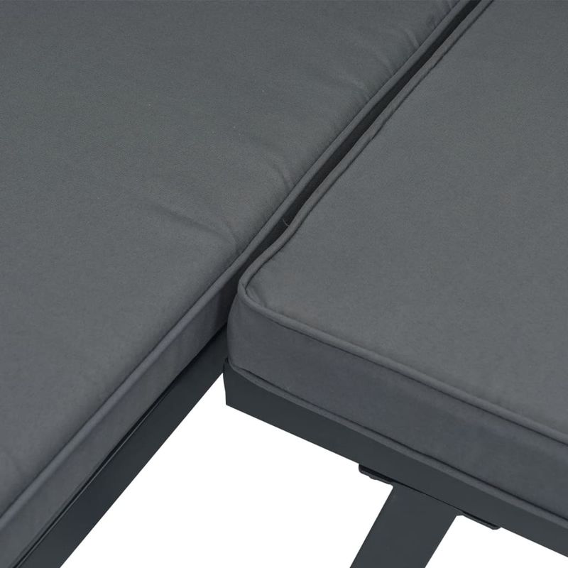 Casa si Gradina - Gradina si terasa - Mobilier exterior - Bancute de gradina - Banci de gradina cu perne 4 buc negru otel vopsit electrostatic - Infinity.ro