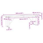 Casa si Gradina - Mobilier - Mese si birouri - Masute de cafea - Masa de cafea, cadru O, 160x40x45,5 cm, lemn masiv pin si fonta - Infinity.ro