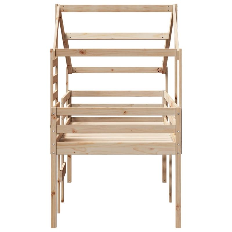 Casa si Gradina - Mobilier - Paturi si accesorii - Paturi - Pat inalt cu acoperis, 80x200 cm, lemn masiv de pin - Infinity.ro