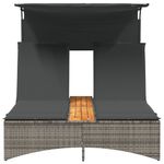 Casa si Gradina - Gradina si terasa - Mobilier exterior - Scaune si sezlonguri gradina - Sezlong dublu cu baldachin si perne, gri, poliratan - Infinity.ro