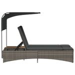 Casa si Gradina - Gradina si terasa - Mobilier exterior - Scaune si sezlonguri gradina - Sezlong dublu cu baldachin si perne, gri, poliratan - Infinity.ro