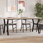 Casa si Gradina - Mobilier - Mese si birouri - Mese bucatarie si dining - Masa bucatarie, cadru Y, 180x90x75,5 cm lemn masiv pin si fonta - Infinity.ro