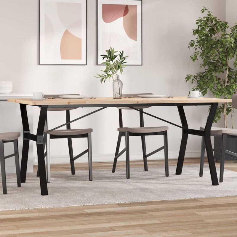 Casa si Gradina - Mobilier - Mese si birouri - Mese bucatarie si dining - Masa bucatarie, cadru Y, 180x90x75,5 cm lemn masiv pin si fonta - Infinity.ro