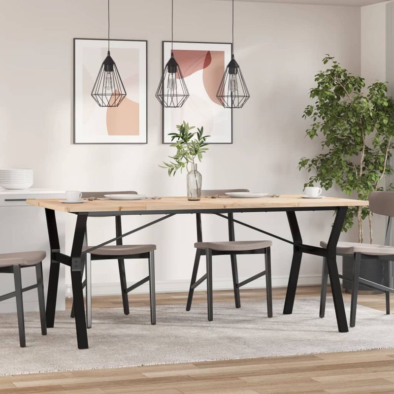 Casa si Gradina - Mobilier - Mese si birouri - Mese bucatarie si dining - Masa bucatarie, cadru Y, 180x90x75,5 cm lemn masiv pin si fonta - Infinity.ro