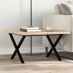 Casa si Gradina - Mobilier - Mese si birouri - Masute de cafea - Masa de cafea, cadru X, 60x60x40,5 cm, lemn masiv pin si fonta - Infinity.ro