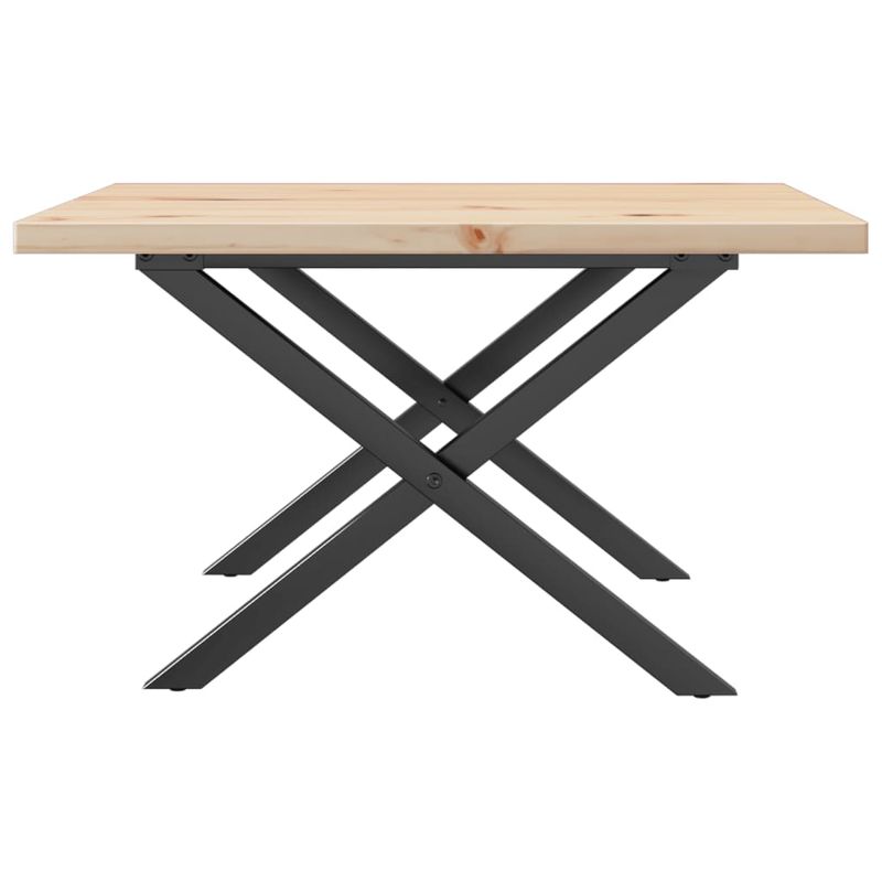 Casa si Gradina - Mobilier - Mese si birouri - Masute de cafea - Masa de cafea, cadru X, 60x60x40,5 cm, lemn masiv pin si fonta - Infinity.ro