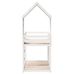 Casa si Gradina - Mobilier - Paturi si accesorii - Paturi - Pat supraetajat cu acoperis, alb, 80x200 cm, lemn masiv de pin - Infinity.ro
