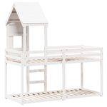 Casa si Gradina - Mobilier - Paturi si accesorii - Paturi - Pat supraetajat cu acoperis, alb, 80x200 cm, lemn masiv de pin - Infinity.ro
