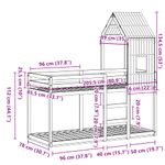 Casa si Gradina - Mobilier - Paturi si accesorii - Paturi - Pat supraetajat cu acoperis, alb, 80x200 cm, lemn masiv de pin - Infinity.ro