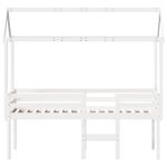 Casa si Gradina - Mobilier - Paturi si accesorii - Paturi - Pat inalt cu acoperis, alb, 75x190 cm, lemn masiv de pin - Infinity.ro