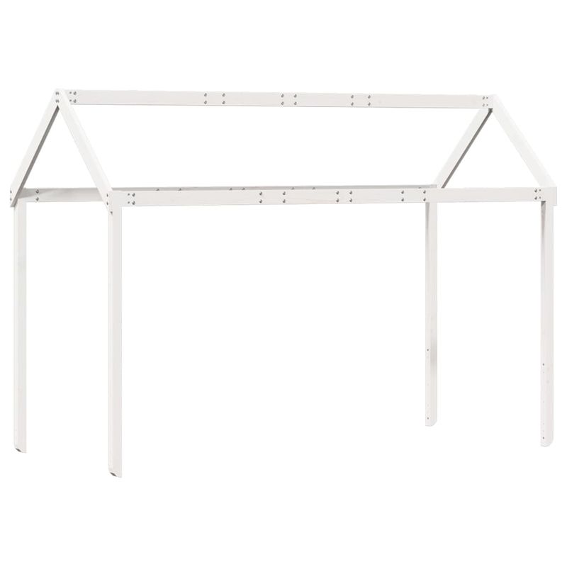 Casa si Gradina - Mobilier - Paturi si accesorii - Paturi - Pat inalt cu acoperis, alb, 75x190 cm, lemn masiv de pin - Infinity.ro
