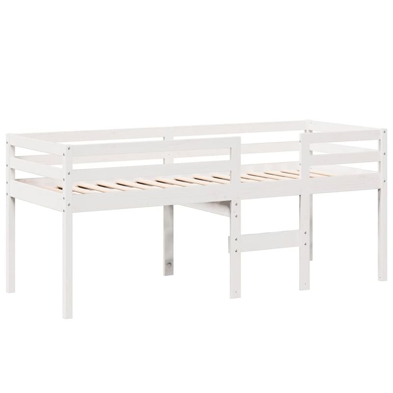Casa si Gradina - Mobilier - Paturi si accesorii - Paturi - Pat inalt cu acoperis, alb, 90x200 cm, lemn masiv de pin - Infinity.ro