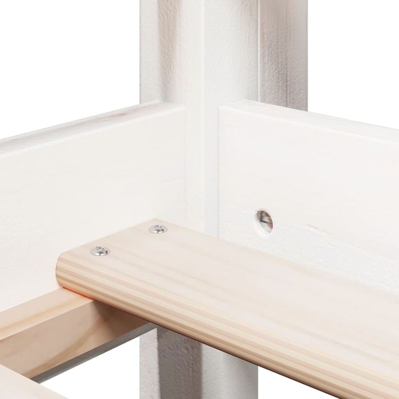 Casa si Gradina - Mobilier - Paturi si accesorii - Paturi - Pat inalt cu acoperis, alb, 75x190 cm, lemn masiv de pin - Infinity.ro