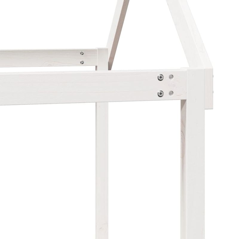 Casa si Gradina - Mobilier - Paturi si accesorii - Paturi - Pat inalt cu acoperis, alb, 75x190 cm, lemn masiv de pin - Infinity.ro