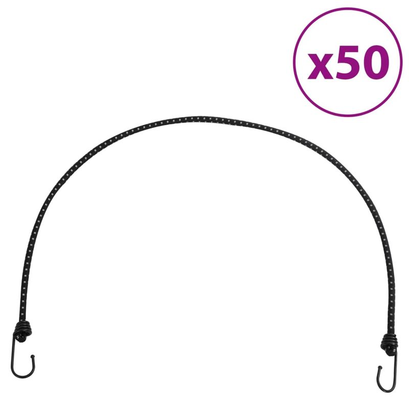 Sport si Outdoor - Camping - Accesorii corturi - Corzi elastice cu benzi reflectorizante/carlige 50 buc. 100 cm - Infinity.ro