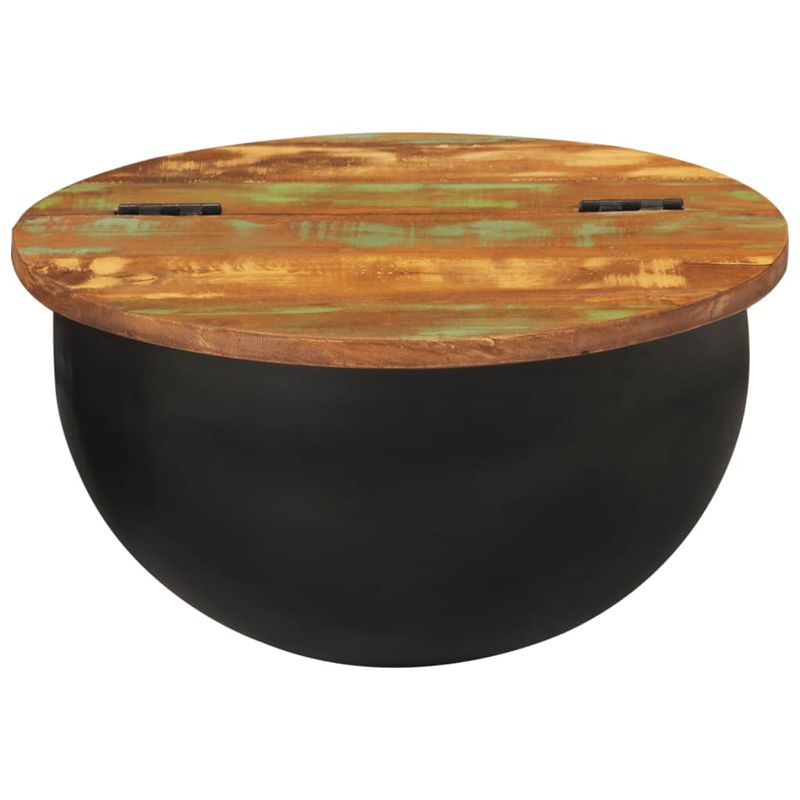Casa si Gradina - Mobilier - Mese si birouri - Masute de cafea - Masuta de cafea, negru, 50x27 cm, lemn masiv reciclat - Infinity.ro