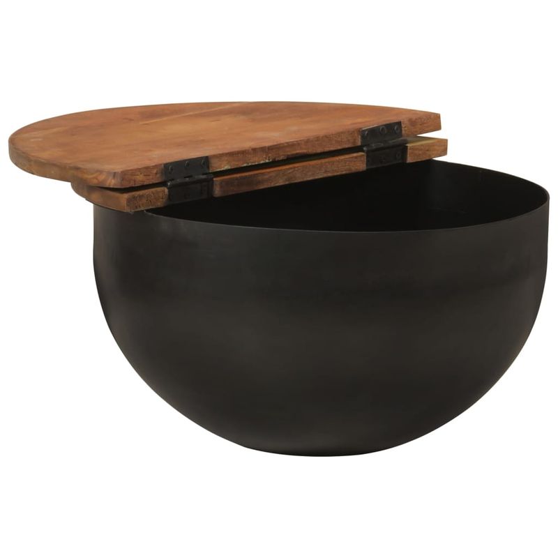 Casa si Gradina - Mobilier - Mese si birouri - Masute de cafea - Masuta de cafea, negru, 50x27 cm, lemn masiv reciclat - Infinity.ro