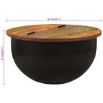 Casa si Gradina - Mobilier - Mese si birouri - Masute de cafea - Masuta de cafea, negru, 50x27 cm, lemn masiv reciclat - Infinity.ro