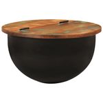 Casa si Gradina - Mobilier - Mese si birouri - Masute de cafea - Masuta de cafea, negru, 50x27 cm, lemn masiv reciclat - Infinity.ro