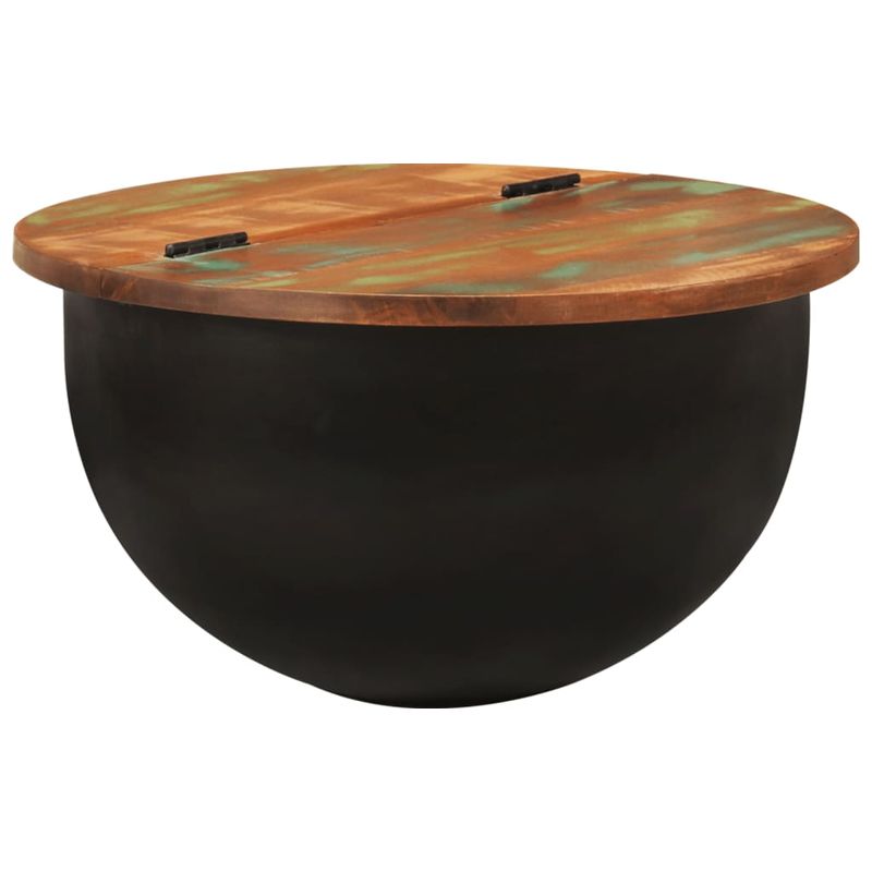 Casa si Gradina - Mobilier - Mese si birouri - Masute de cafea - Masuta de cafea, negru, 50x27 cm, lemn masiv reciclat - Infinity.ro