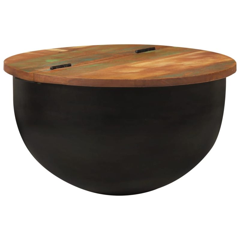 Casa si Gradina - Mobilier - Mese si birouri - Masute de cafea - Masuta de cafea, negru, 50x27 cm, lemn masiv reciclat - Infinity.ro