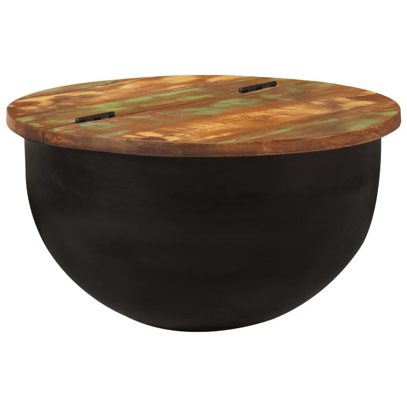 Casa si Gradina - Mobilier - Mese si birouri - Masute de cafea - Masuta de cafea, negru, 50x27 cm, lemn masiv reciclat - Infinity.ro