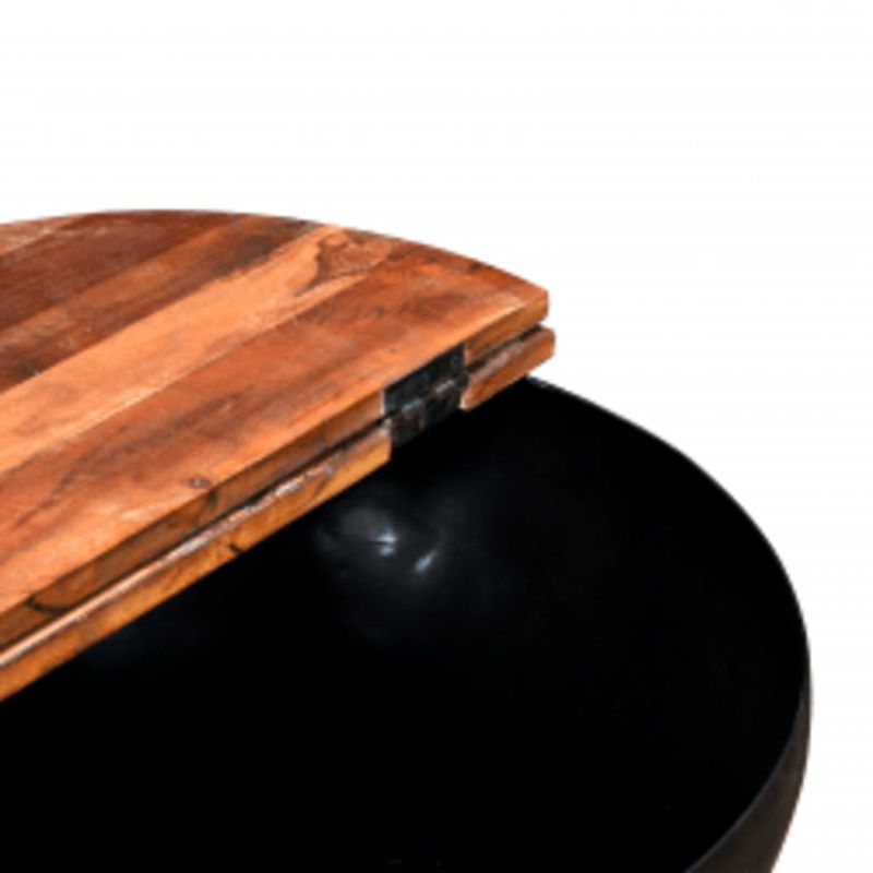 Casa si Gradina - Mobilier - Mese si birouri - Masute de cafea - Masuta de cafea, negru, 50x27 cm, lemn masiv reciclat - Infinity.ro