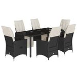 Casa si Gradina - Gradina si terasa - Mobilier exterior - Seturi mobila gradina - Set mobilier de gradina cu perne, 7 piese, negru, poliratan - Infinity.ro