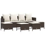 Casa si Gradina - Gradina si terasa - Mobilier exterior - Seturi mobila gradina - Set canapele de gradina cu perne, 5 piese, maro, poliratan - Infinity.ro