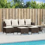 Casa si Gradina - Gradina si terasa - Mobilier exterior - Seturi mobila gradina - Set canapele de gradina cu perne, 5 piese, maro, poliratan - Infinity.ro