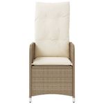 Casa si Gradina - Gradina si terasa - Mobilier exterior - Scaune si sezlonguri gradina - Scaun de gradina rabatabil cu perne, bej, poliratan - Infinity.ro