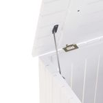 Casa si Gradina - Sanitare - Suporturi si accesorii baie - Accesorii baie - Cos de rufe cu roti „RANA”, alb, 45x45x64 cm, lemn masiv de pin, model benzi verticale - Infinity.ro