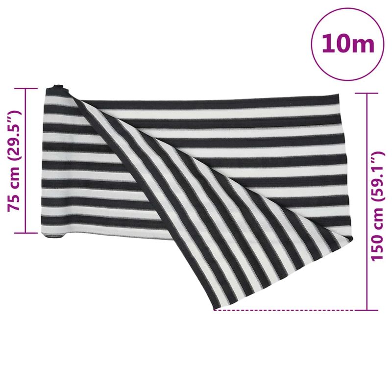 Casa si Gradina - Gradina si terasa - Umbrele si pavilioane - Umbrele - Plasa protectie intimitate antracit/alb 1,5x10 m HDPE 150 g/m² - Infinity.ro