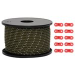 Sport si Outdoor - Camping - Accesorii corturi - Funie pentru cort cu benzi reflectorizante și chei, 50 m, 5 mm, verde - Infinity.ro