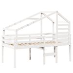 Casa si Gradina - Mobilier - Paturi si accesorii - Paturi - Pat inalt cu acoperis, alb, 90x190 cm, lemn masiv de pin - Infinity.ro