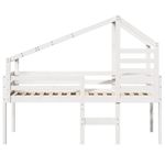 Casa si Gradina - Mobilier - Paturi si accesorii - Paturi - Pat inalt cu acoperis, alb, 90x190 cm, lemn masiv de pin - Infinity.ro