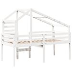 Casa si Gradina - Mobilier - Paturi si accesorii - Paturi - Pat inalt cu acoperis, alb, 90x190 cm, lemn masiv de pin - Infinity.ro