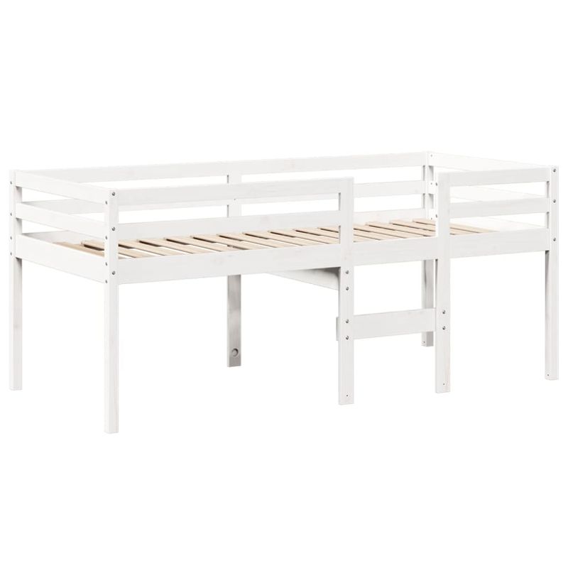 Casa si Gradina - Mobilier - Paturi si accesorii - Paturi - Pat inalt cu acoperis, alb, 90x190 cm, lemn masiv de pin - Infinity.ro