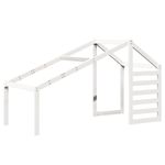 Casa si Gradina - Mobilier - Paturi si accesorii - Paturi - Pat inalt cu acoperis, alb, 90x190 cm, lemn masiv de pin - Infinity.ro